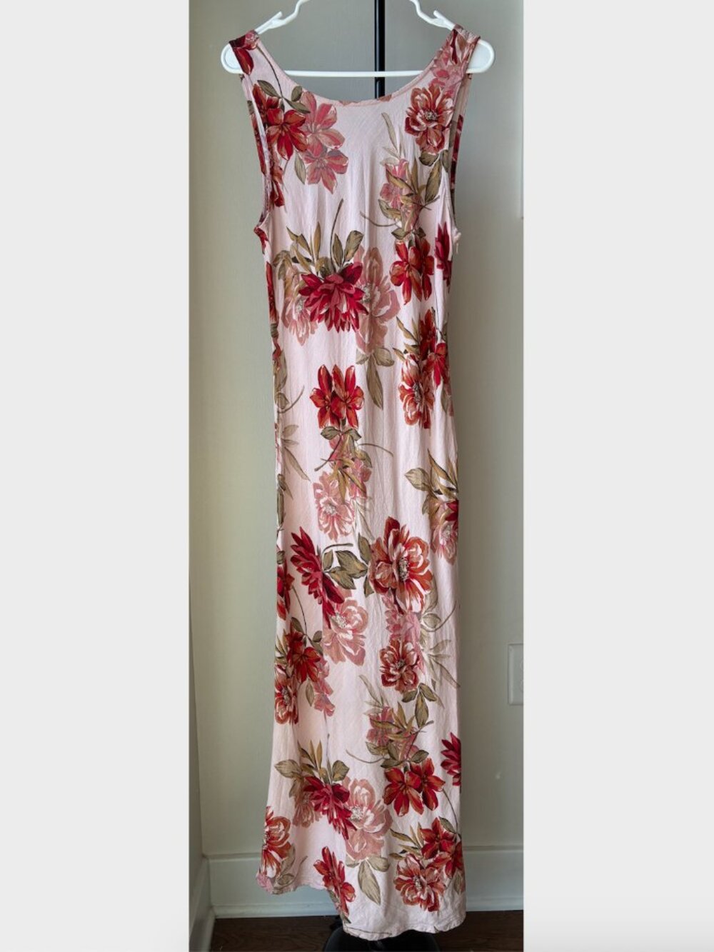Paper Heart Pink & Red Floral Linen-Blend Maxi Dress - Size XL